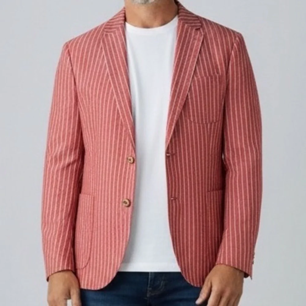 Tween Damat Mens‎ Pinstripe Blazer Sport Coat 36R euro style prom Wedding Summer